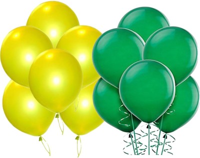 Ishant Creation Solid balloon134 Balloon(Yellow, Green, Pack of 50)