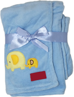 

Babysid Collections Embroidered, Animal  Crib Baby Blanket(Polyester, Blue