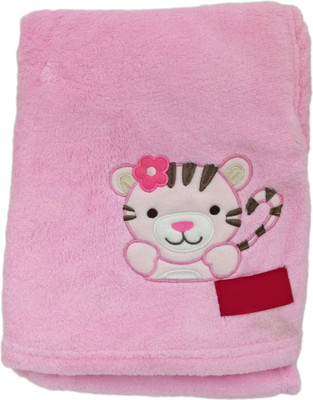 

Babysid Collections Embroidered, Animal  Fleece Blanket(Polyester, Pink