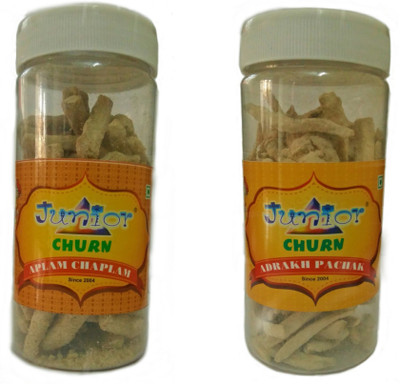 

Junior Churn APLAM CHAPLAM & ADRAKH PACHAK SWEET & SOUR, SALTY Mouth Freshener(Pack of 2)