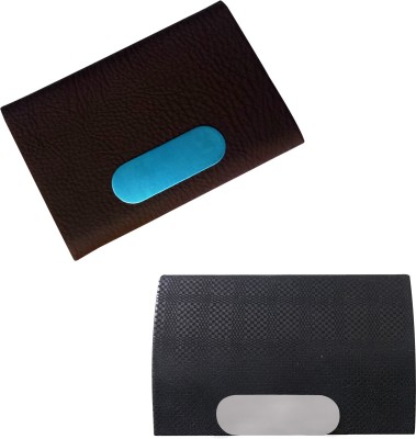 

Printmystic.com 10 Card Holder(Set of 2, Brown, Black)