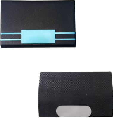 

Printmystic.com 10 Card Holder(Set of 2, Silver, Black)