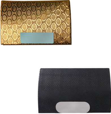 

Printmystic.com 10 Card Holder(Set of 2, Black, Gold)