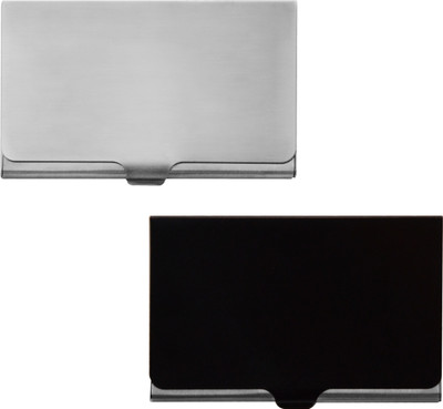 

Printmystic.com 10 Card Holder(Set of 2, Black, Silver)