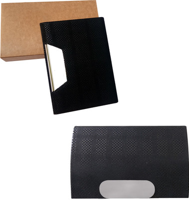

Printmystic.com 10 Card Holder(Set of 2, Silver, Black)