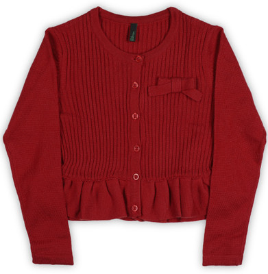 

United Colors of Benetton Baby Girls Button Solid Cardigan, K46