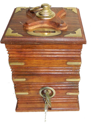 

limra handicrafts wooden bank Coin Bank(Brown)