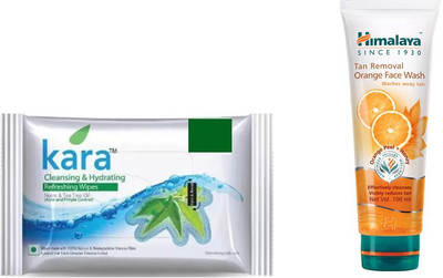 

Himalaya Kara Skin Care Wipes, Tan Removal Orange Face Wash(Set of 2)