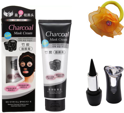 

Charcoal Bamboo Face Mask, kajal and Band(Set of 3)