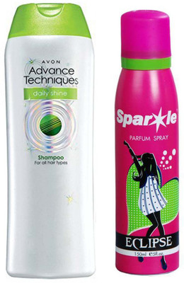 

Avon Anew double the shine of hair shampoo 200 ml With one sparkle perfume spray 150 ml(Set of 2)