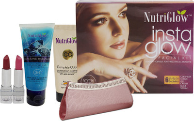 

NutriGlow Instaglow Facial Kit (250+10)g with Clutch Free(Set of 6)