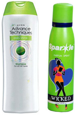 

Avon Anew double the shine of hair shampoo 200 ml With one sparkle perfume spray 150 ml(Set of 2)