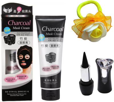 

Charcoal Bamboo Face Mask, kajal and Band(Set of 3)
