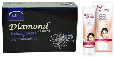 

Pink Root DIAMOND KIT MINI 83G with FAIR & LOVELY BB INSTANT FAIR LOOK CREAM 40g(Set of 2)