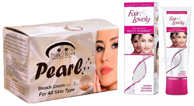 

Pink Root PERAL BLEACH 250G with FAIR & LOVELY ADVANCED MULTI VITAMIN CREAM 80g(Set of 2)