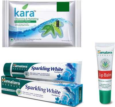 

Himalaya Kara Skin Care Wipes, Toothpaste, Lip Balm(Set of 3)
