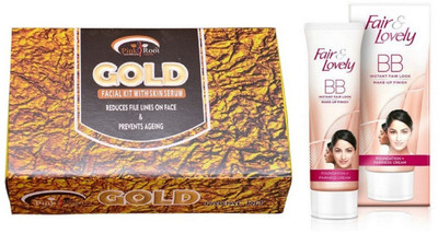 

Pink Root GOLD KIT 83G with FAIR & LOVELY BB INSTANT FAIR LOOK CREAM 40g(Set of 2)