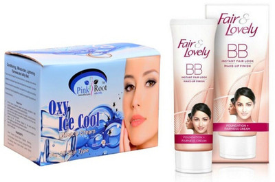

Pink Root OXY BLEACH 250G with FAIR & LOVELY BB INSTANT FAIR LOOK CREAM 40g(Set of 2)