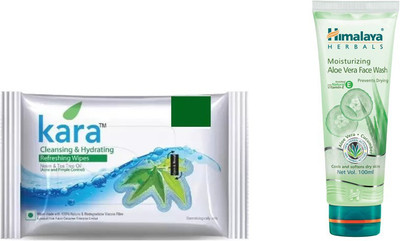 

Himalaya Kara Skin Care Wipes, Moisturizing Aloe Vera Face Wash(Set of 2)