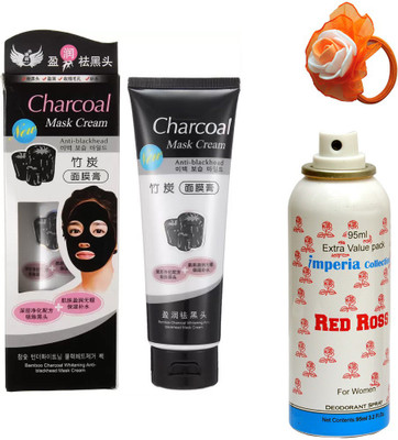 

Charcoal Bamboo Face Mask, Deodorant for Women and Band(Set of 3)