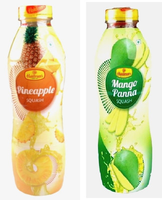 Haldiram's Pineapple Squash and Mango Pana Squash (Combo Pack)(2 x 700 ml)