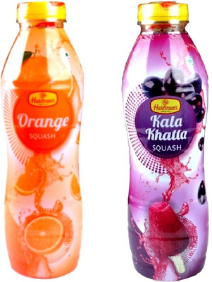 

Haldiram's Orange Squash and Kala Khatta Squash (Combo Pack)(1400 ml, Pack of 2)