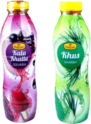 Haldiram's Kala Khatta Squash and Khus Squash (Combo Pack)(2 x 700 ml)