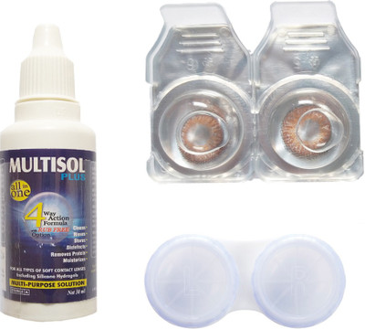 

Crystal Brown Color Contact lens with Case & Solution Monthly Contact Lens(0, Browns, Pack of 2)