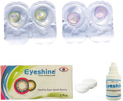 

Eyeshine Green and purple Color Contact Lens 2 Pair Monthly Contact Lens By T&r Lens Monthly Contact Lens(0, green, Pack of 4)