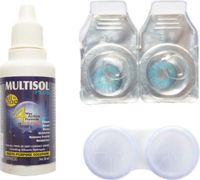 

Crystal Blue Color Contact lens with case & solution Monthly Contact Lens(0, Blue, Pack of 2)