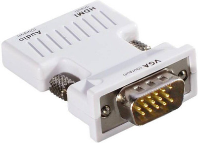 

Microware HDTV Female to VGA out with Audio convert (White) HDMI Adapter(Compatible with HDTV, Blu-Ray, Set Top Box, Gaming Console, White)