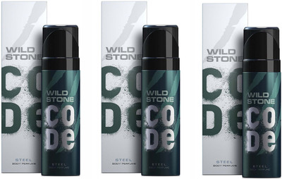 

Wild Stone Code Steel No Gas Deodorant Spray - For Men(120 ml, Pack of 3)