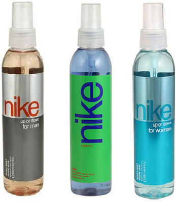 

Nike Up or down for men 200ml + Green for men 200ml + Up or down for women 200ml Body Mist - For Men & Women(600 ml, Pack of 3)