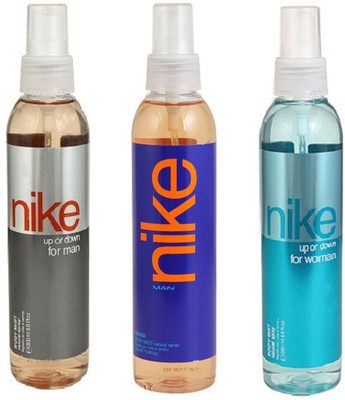 

Nike Up or down for men 200 ml + Indigo for men 200 ml + Up or down for women 200 ml Body Mist - For Men & Women(600 ml, Pack of 3)