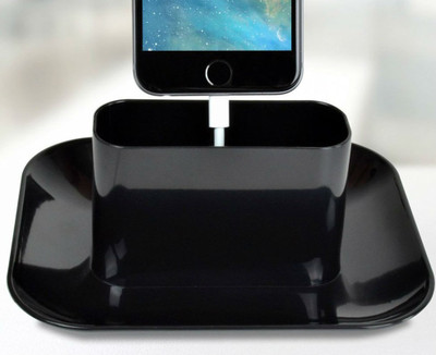 

Shrih 2 Compartments Plastic Mobile and Wallet Tray Desk Organizer(Black)