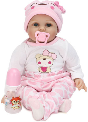 

Ritzkart New Born Baby Dolls Soft Reborn Skin Care baby Menina Children Best Gift Silicone playmate Dolls For Kids Handmade doll(Pink)