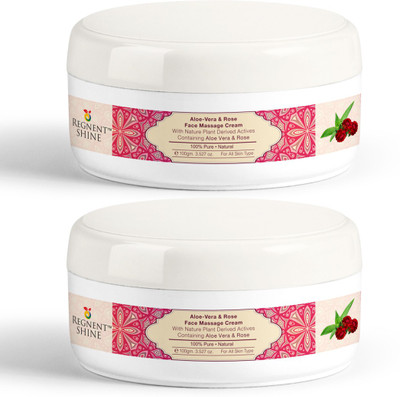 

Regnent Shine Aloe Vera & Rose Face Massage Cream (100 g) Pack of 2(200 ml)