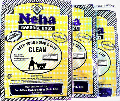 

Neha Biodegradable Garbage Bags (Large) Size 22 x 26 inch 3 Packs (96 BAGS) Large 55-60 L Garbage Bag(Pack of 96)