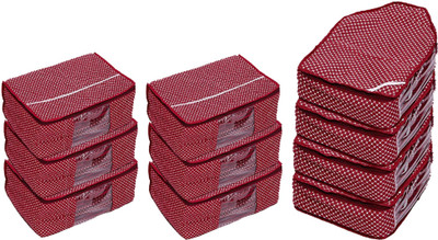 KUBER INDUSTRIES Designer Cotton Quilted Saree Cover 6 Pcs Set & 4 Blouse Cover (Maroon) 10 pcs COMBVASCO21(Maroon)