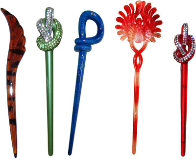 

DIL Combo of Multi Color Juda Sticks Bun Stick(Multicolor)
