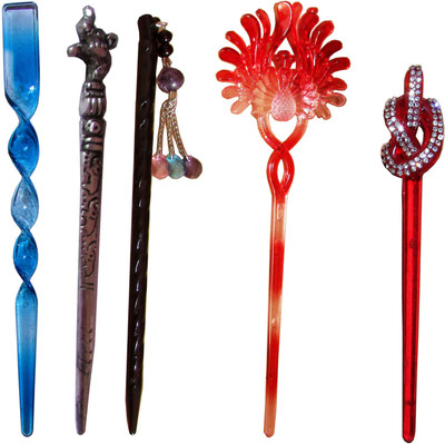 

HUKUM Combo of Multi Color Juda Sticks Bun Stick(Multicolor)