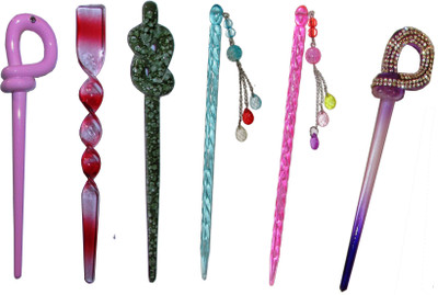 

HUKUM Combo of Multi Color Juda Sticks Bun Stick(Multicolor)