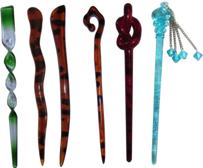

RENU Combo of Multi Color Juda Sticks Bun Stick(Multicolor)