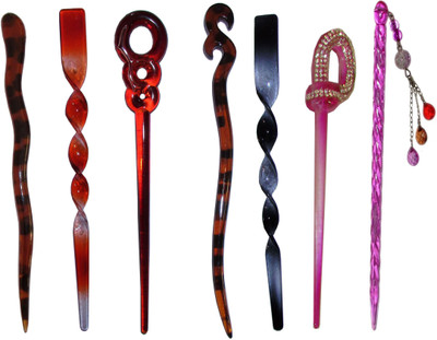 

9 LOVE Combo of Multi Color Juda Sticks Bun Stick(Multicolor)