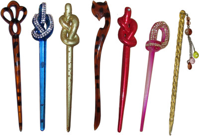 

JULO Combo of Multi Color Juda Sticks Bun Stick(Multicolor)