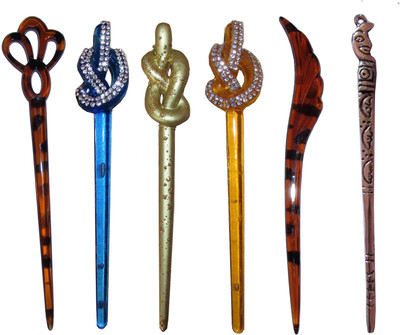 

HUKUM Combo of Multi Color Juda Sticks Bun Stick(Multicolor)