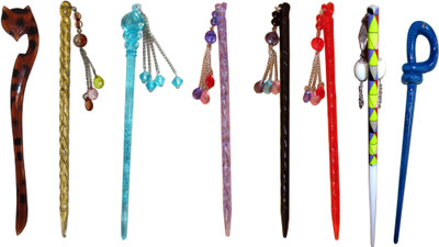 

KHOYA Combo of Multi Color Juda Sticks Bun Stick(Multicolor)