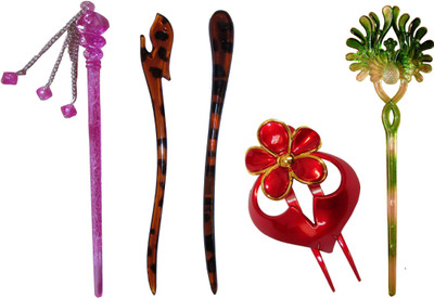 

SJP Combo of Multi Color Juda Sticks Hair Pin(Multicolor)