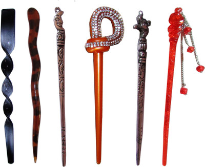 

RENU Combo of Multi Color Juda Sticks Bun Stick(Multicolor)