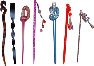

9 LOVE Combo of Multi Color Juda Sticks Bun Stick(Multicolor)